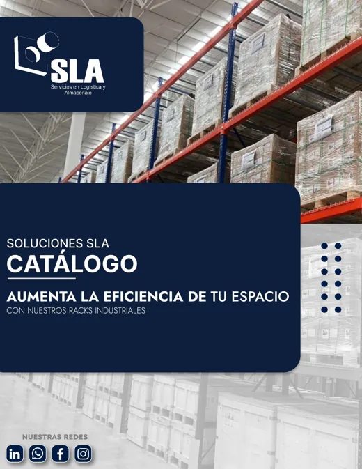 Portada del catálogo de racks industriales de Soluciones SLA